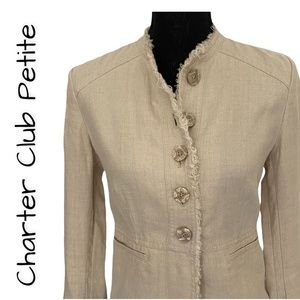 CHARTER CLUB Super-Cute Linen Jacket, Size Petite Small